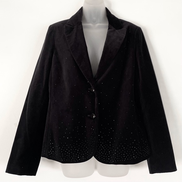 Jackets & Coats Supply Demand Black Velvet Embellished Blazer Poshmark
